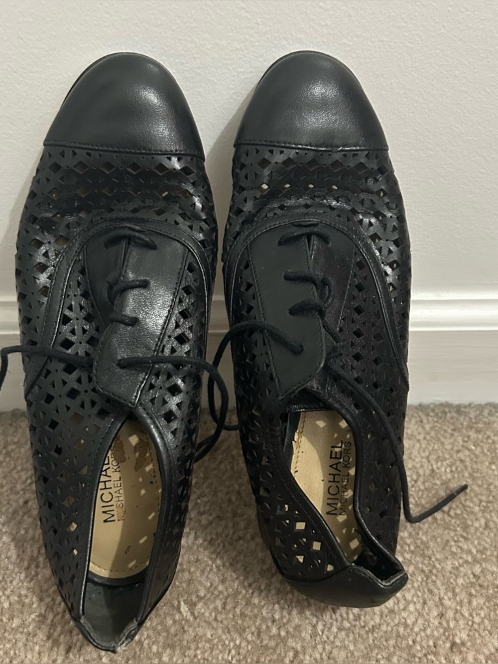 Women’s Michael Kors Sunny Lace-up Black Oxford Flats Size 5 M